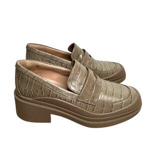 NEW Cole Haan Women's Westerly Loafer Slip-On Irish Coffee Croc Print Leather